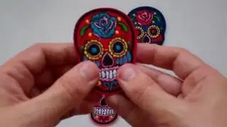 Skull Gothic Punk Sew Embroidery Iron On Patch Badge Embroidered Fabric Sewing
