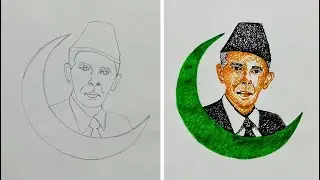 How to draw Quaid e Azam Day Post Drawing | 25 December Quaid Day Drawing Ideas.