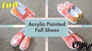 Painting White Canvas Shoes With Acrylic Paint |  Fall painted Shoes From Hobby Lobby!