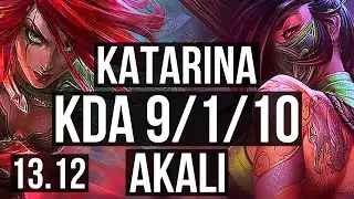 KATARINA vs AKALI (MID) | 3.6M mastery, 9/1/10, Rank 8 Kata, 600+ games | KR Grandmaster | 13.12