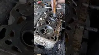 Engine valve lapping or polishing work