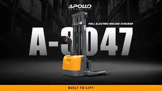Apollo Forklift Full Electric Walkie Stacker 3,300lbs Cap. Straddle Legs. 98-130