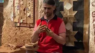 Making the traditional Hittite wine jug at Chez Galip, Cappadocia, Turkey.