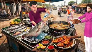 Lalchi MACHLI Fish Fry Wala Fish Curry Street Food Hindi Kahani Hindi Moral Story Funny Comedy Video