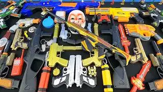 Toy Weapons Displayed! Nerf Rifles, Gold Sniper & Military Style Blasters