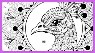 Color by Number Colorful Peacock Mandala Art Calm Oasis app Online Game #coloringbook