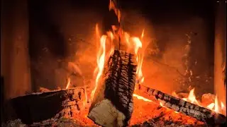 Crackling Fireplace and Burning Logs 🔥 4 Hours of Cozy Fire Sounds