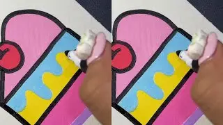 Acrylic marker pen dessert painting