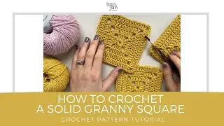 Solid Granny Square Crochet Motif Tutorial with Free Crochet Blanket Pattern