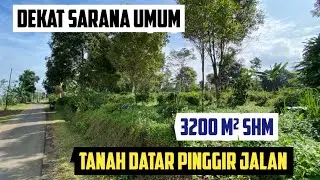 TANAH KEBUN DATAR DEKAT SARANA UMUM LUAS 3200 m2 SHM Rp 375 RIBU / M2 PINGGIR JALAN UDARA DINGIN 
