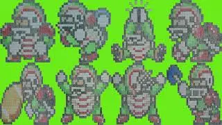 Graph Paper Speed-Draw Evolution Of The Chargin' Chuck (Super Mario) Sprites Part 1