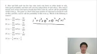 Worked Solution for Oxford University MAT 2022 (Probability Question, 1I)