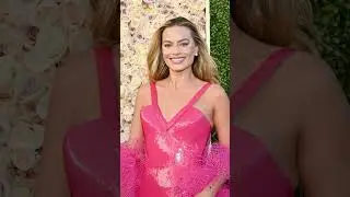 Margot Robbie's Barbie-Inspired Glamour: Golden Globes 2024 Red Carpet