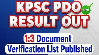KPSC PDO RESULT OUT 📢📢 List of Document verification 1:3 list HK region Non HK latest Update final