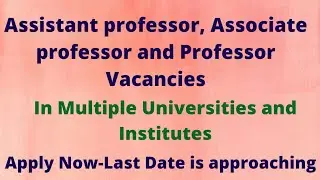 Latest Assistant Professor vacancy 2021|Faculty Recruitment  december 2021