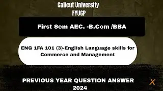 English Language Skills for Commerce and Management #firstsemester#fyugp #previousyearquestions ans 