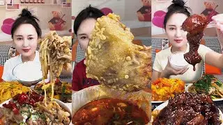 Mukbang Paha Ayam Jumbo Makanan Daging Pedas Mie Korea Lauk Melimpah Yummy Makecoh Bikin Puas