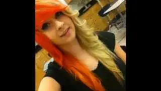 Half red half blonde scene hair