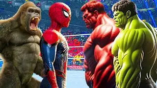 KING KONG & SPIDER-MAN vs HULK & RED HULK - HELL IN A CELL MATCH