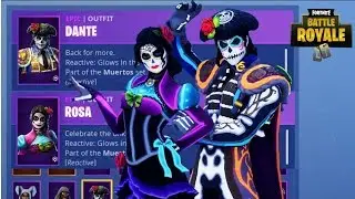 NEW ROSA & DANTE SKINS NEW SPIRIT GILDER & SIX STRING STRIKER PICKAXE  (Fortnite Battle Royale)