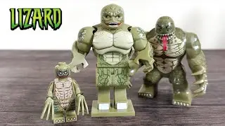 Сравнение фигурки LEGO Ящерица AF353 с фигурками Xinh and Kopf. Поддельная фигурка Человека-паука...