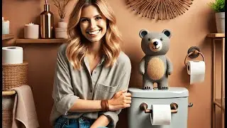 🐻 Collections Etc Aurrra Northwoods Bear Cub Toilet | Best Bear Toilet Paper Holder for Bathroom 🐻
