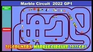 Marble Circuit [2022 GP1] 215 countries F1 car race | Marble Factory