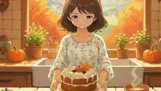 Cozy Ghibli Pumpkin Cake Recipe |Easy Fall Baking  🧡🎃 🍂