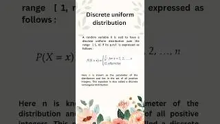 Discrete uniform distribution | Statistics