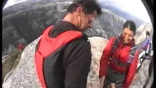 old school base jump, Norway 2001.