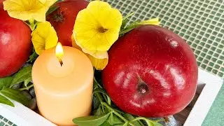 Gem&uuml;tliche Herbstdeko Teetisch: &Auml;pfel & Kerzen/Cozy Fall Tea Table Decor DIY: Apples & Candles