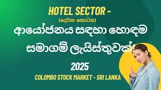 📌 CSE: Hotel Sector: Overall analysis of Financial Performance: Sinhala: EP- 12