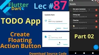 flutter todo app floating action button || Lec # 87 || part 02