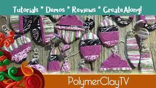 Make Mauve Patterned Polymer Clay Earrings & More