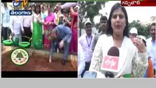 Minister KTR Family Participates in Haritha Haram Programme at Gachibowli