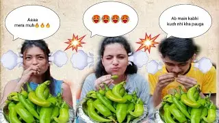 100 GREEN CHILLIES EATING CHALLENGE | MIRCHI EATING COMPITITION | SPICY FOOD CHALLENGE