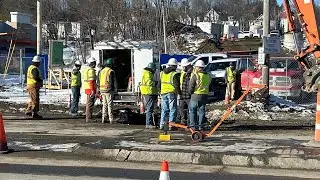 Sinkhole opens on Main Street in Bangor