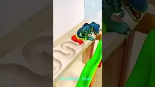 colorful Ball । Dinosaur Marble Run 🦖 | Color Balls Truck Slide  Kids Satisfying Video #cartoon #3d