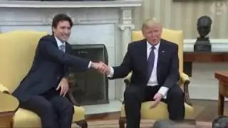 Donald Trump's strange handshake style and how Justin Trudeau beat it