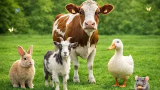 Cute Farm Animals: Dog, Piglet, Cow, Rabbit, Cat, Horse, Chicken, Duck, Peacock &ndash; Farm Animal Sounds