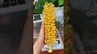 The finished product of the golden tree from the lost wax casting film inverting machine #gold