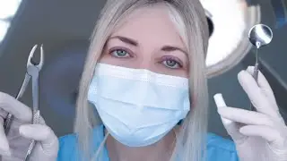 ASMR Dental Exam and Tooth Extraction - Anaesthesia, Gloves, Suction, Typing, Crinkles, Dental Tools