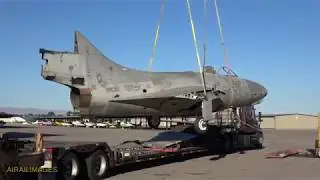 F9F Panther Arrives at Warhawk Air Museum - 29 June 2017