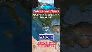 Delhi to Athens, Greece direct flight by Indigo. #greece #indigo #travelbuddy #mediterranean