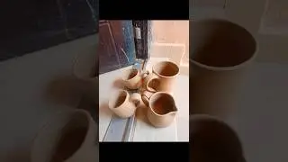 A lovely, serene moment &mdash; quietly pulling handles for mugs #ofysmithpottery #DIY #pottery #ceramics