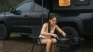 Camping in Heavy Rain with a Convenient Luxury Car Tent