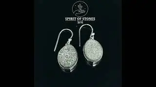 730202 Ohrringe coated Druse 1,2x1,5cm 925 Sterling Silber - www.spiritofstones.de