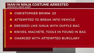 Man dressed as ninja arrested for burglary