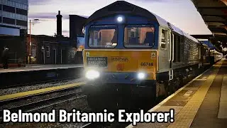 Britannic Explorer at Worcester with GBRf 66748 & 66744 + Freight Action at Cheltenham & Gloucester