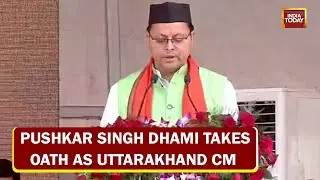 Pushkar Singh Dhami Takes Oath As Chief Minister Of Uttarakhand, PM Modi Present In Oath Ceremony